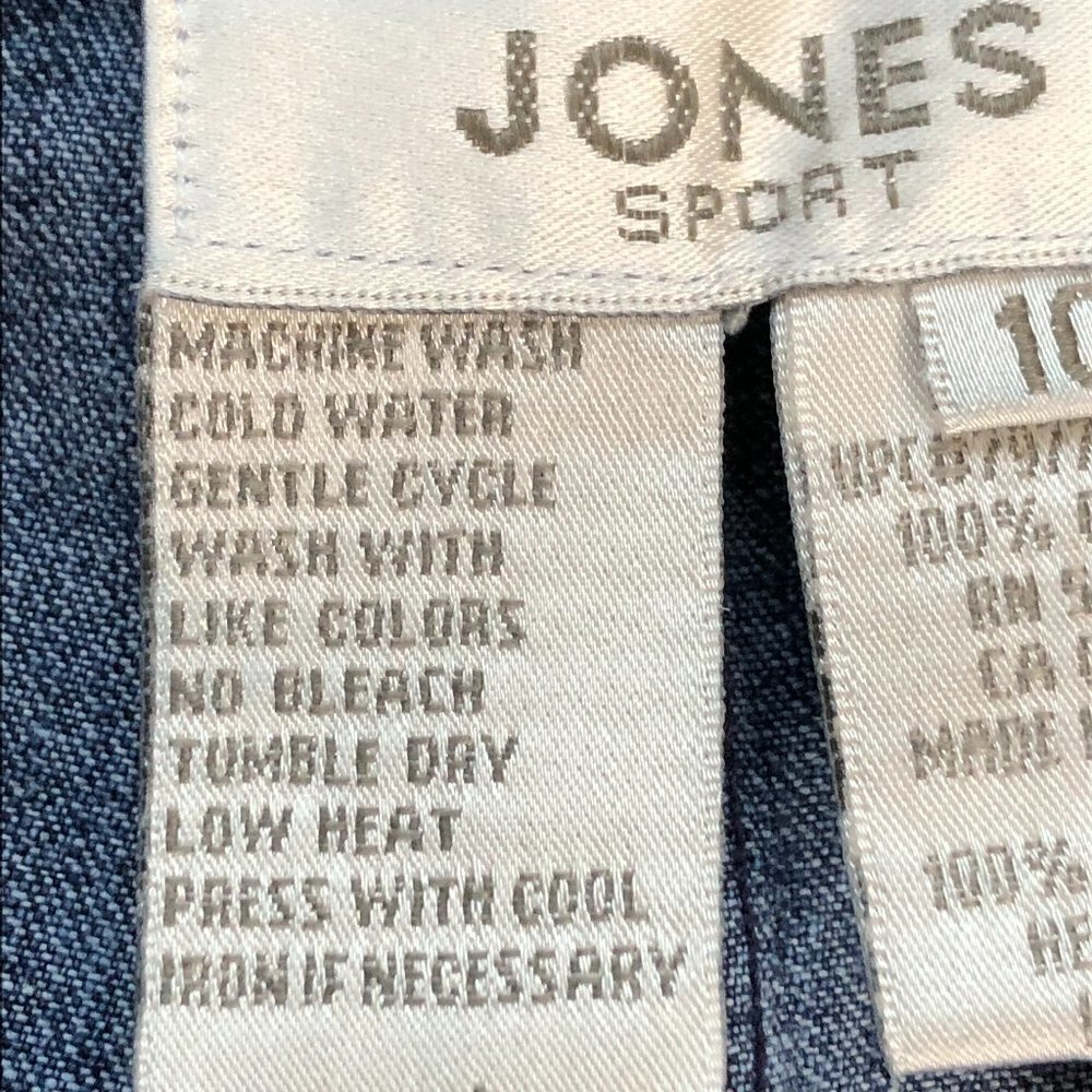 Jones Sport Capri Jeans High Rise Wide Leg Side Pockets Medium Wash Size 10 - Picture 8 of 8